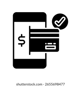 Ilustración vectorial de glifo de icono de pago