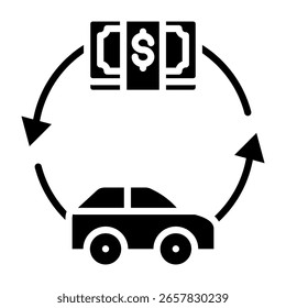 Ilustración vectorial de glifo de icono de pago