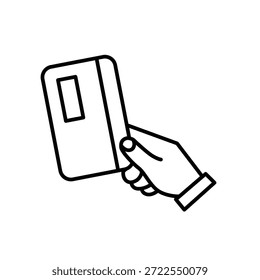 Icono de pago. Mano pagando con tarjeta de crédito. Económico, de negocios, simple. Estilo de diseño de esquema