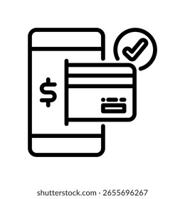 Ilustración vectorial de línea de icono de pago