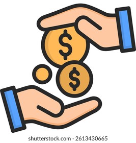 Payment Icon Lineal Color Vector Illustration