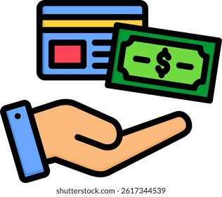 Payment Icon Lineal Color Vector Illustration
