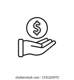 vector de diseño de esquema de icono de pago. aislado en fondo blanco