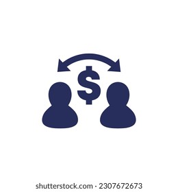payment icon with people, vector