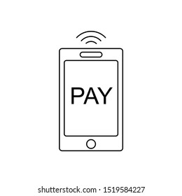 Payment icon phone smart device  icon, online mobile payment icon