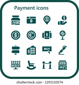  payment icon set. 16 filled payment icons. Simple modern icons about  - Store, Bitcoin, Bank, Money, Coin, Invoice, Sign, Signs, Tax office, Buy, Signing, Online shop, Retirement