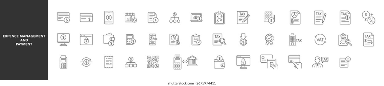 Payment icon set. Expence Management icons collection. Business and finance payment. Vector illustration.