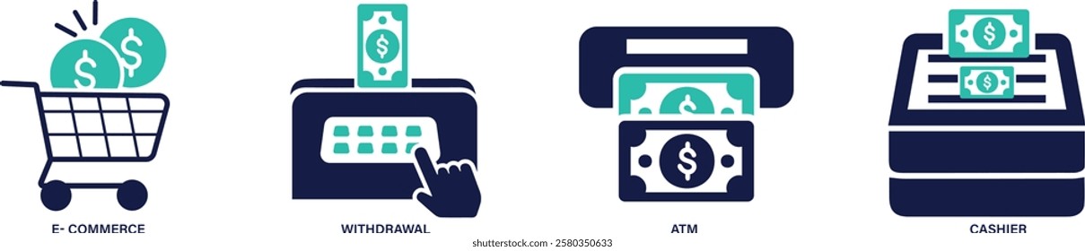 Payment icon set finance payment You can easily change the color