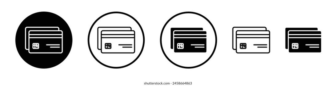 Payment Icon Set. Financial transaction vector symbol. Modern banking card sign. Secure purchase pictogram.
