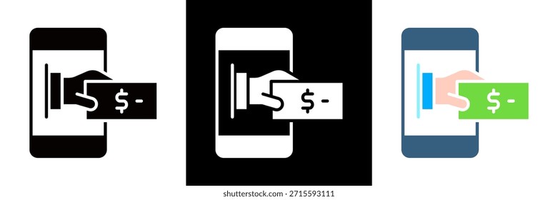 Ícone de Pagamento Definir Vetor de glifos Ilustração