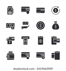 payment icon set isolated on white