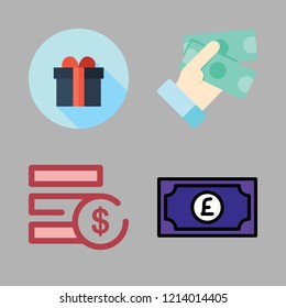payment icon set. vector set about money, dollar and supermarket gift icons set.