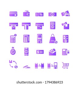 Payment icon set vector gradient for website, mobile app, presentation, social media. Suitable for user interface and user experience