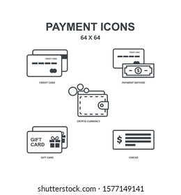 Payment icon set vector illustration logo template for many purpose. Isolated on white background