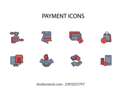 Payment icon set.vector.editable stroke.linear style sign for use web design,logo.Symbol illustration.