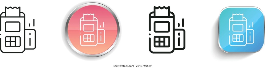 payment icon. Thin Linear, Regular and Button Style Design Isolated On White Background