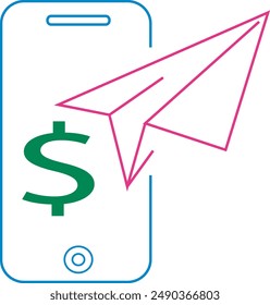 Zahlungs-Symbol Vektorillustration, Bargeldloses Zahlungs-Symbol, Online-Zahlungs-Symbol, Geld senden-Symbol
