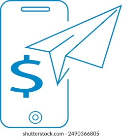 Zahlungs-Symbol Vektorillustration, Bargeldloses Zahlungs-Symbol, Online-Zahlungs-Symbol, Geld senden-Symbol