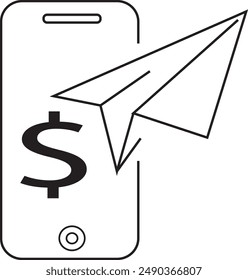 Zahlungs-Symbol Vektorillustration, Bargeldloses Zahlungs-Symbol, Online-Zahlungs-Symbol, Geld senden-Symbol