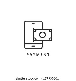 ilustración vectorial de icono de pago. diseño de esquema de icono de pago.