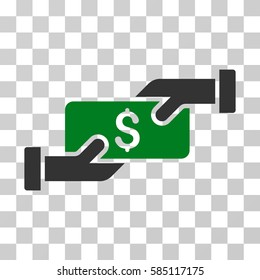 Payment icon. Vector illustration style is flat iconic bicolor symbol, green and gray colors, transparent background. Designed for web and software interfaces.