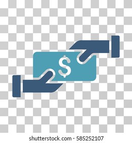 Payment icon. Vector illustration style is flat iconic bicolor symbol, cyan and blue colors, transparent background. Designed for web and software interfaces.