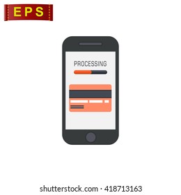 payment icon, vector mobile payment icon, isolated phone payment sign 