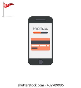 payment icon, vector mobile payment icon, isolated phone payment sign 
