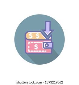 Payment icon. vector perfect Payment icon with money bag and arrow- vector
