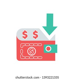 Payment icon. vector perfect Payment icon with money bag and arrow- vector