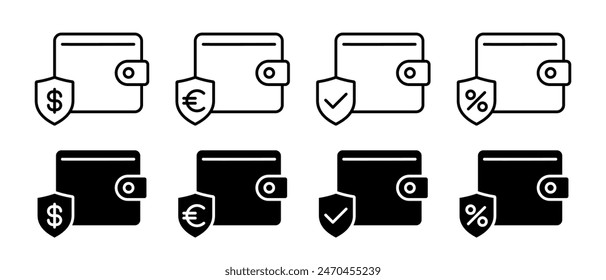 Payment icon vector set. Money with wallet symbol