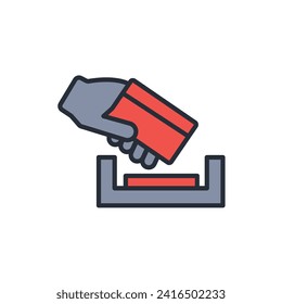 Icono de pago. vector.Curso editable.Signo de estilo lineal para uso de diseño web,logotipo.Ilustración de símbolo.