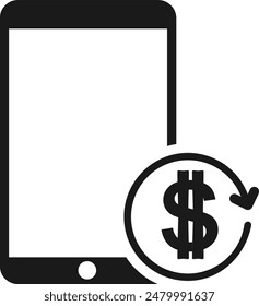 payment icon, virtual payment of money, flat vector illustration.