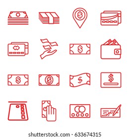 Payment icons set. set of 16 payment outline icons such as credit card, money, money on hand, card, cash payment, wallet, crown, dollar location