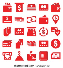 Payment icons set. set of 25 payment filled icons such as credit card, atm, money, wallet, atm money withdraw, card, dollar, crown, dollar location, wallet