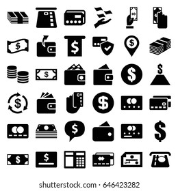 Payment icons set. set of 36 payment filled icons such as credit card, wallet, money, atm money withdraw, wallet, dollar coin, dollar, crown, card protection, atm