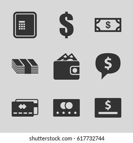 Payment icons set. set of 9 payment filled icons such as credit card, atm, Money, wallet, dollar, money, dollar sign in cloud