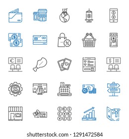 payment icons set. Collection of payment with card, profits, coins, voucher, store, signs, money, cashier, payment method, bank, wishlist. Editable and scalable icons.