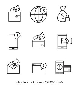 Payment icons set. Payment pack symbol vector elements for infographic web.