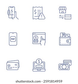 Payment icons set. Thin Line style, editable stroke. credit card payment, credit card, password, pay, payment, subscription business model.