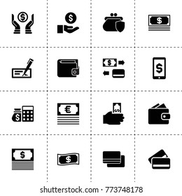 Payment icons. vector collection filled payment icons. includes symbols such as hand holding money, coin on hand, credit card. use for web, mobile and ui design.