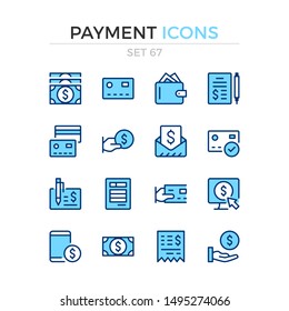 Payment icons. Vector line icons set. Premium quality. Simple thin line design. Modern outline symbols collection, pictograms.