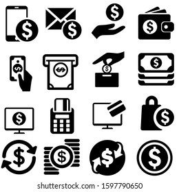 Payment icons vector set. Money illustration sign collection. banking symbol. cash logo.