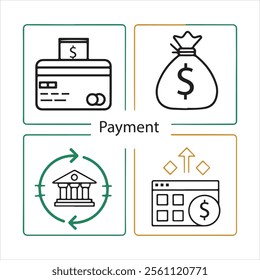 payment icons wallet, money and other vector editable icon