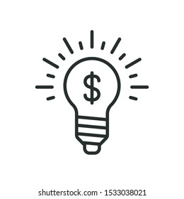payment idea - minimal line web icon. simple vector illustration. concept for infographic, website or app.
