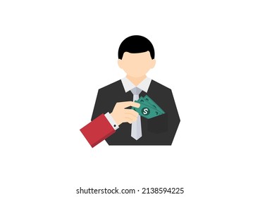 payment with illegal cash action vector isolated on white background ep15