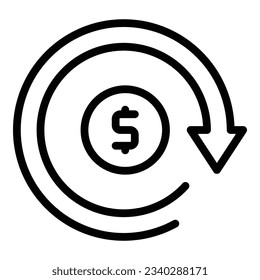 Payment income icon outline vector. Loan contract. Credit tax