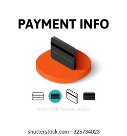 Payment info icon, vector symbol in flat, outline and isometric style
