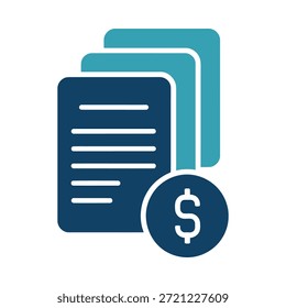 Documento de Factura de pago con signo de dólar