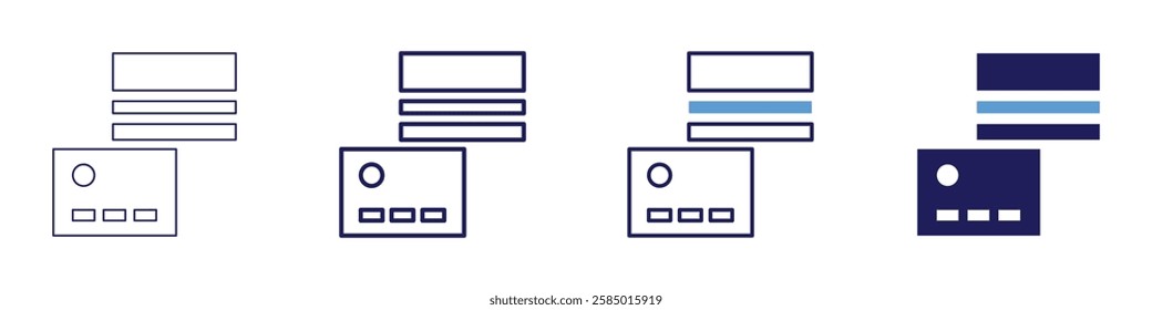 Payment invoice icon in 4 different styles. Thin Line, Line, Bold Line, Duotone. Duotone style. Editable stroke.